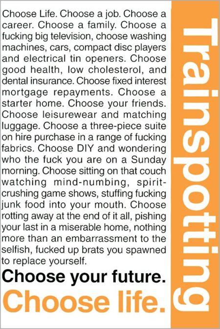 Постер Trainspotting - Quotes 1 61х91.5 см