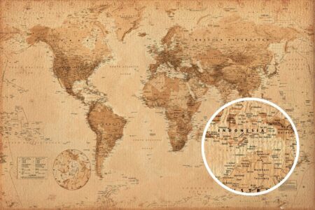 Постер World Map - Antique Style 61х91.5 см