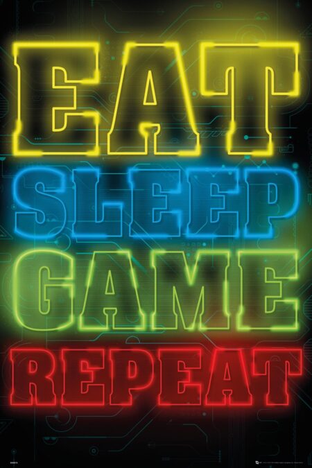 Постер Gaming - Eat Sleep Game Repeat 61х91.5 см
