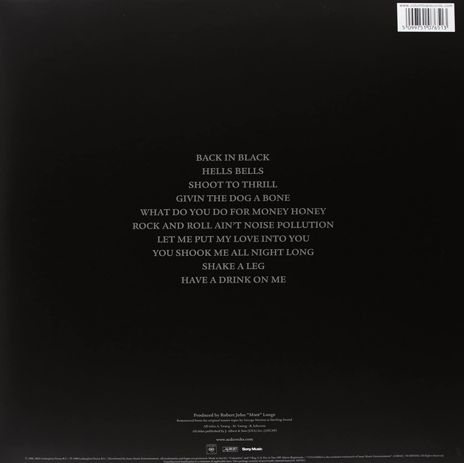 AC/DC. Back In Black (LP) — изображение 2