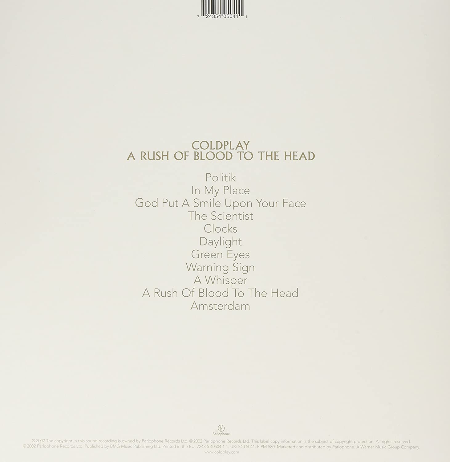 Coldplay. A Rush Of Blood To The Head (LP) — изображение 2
