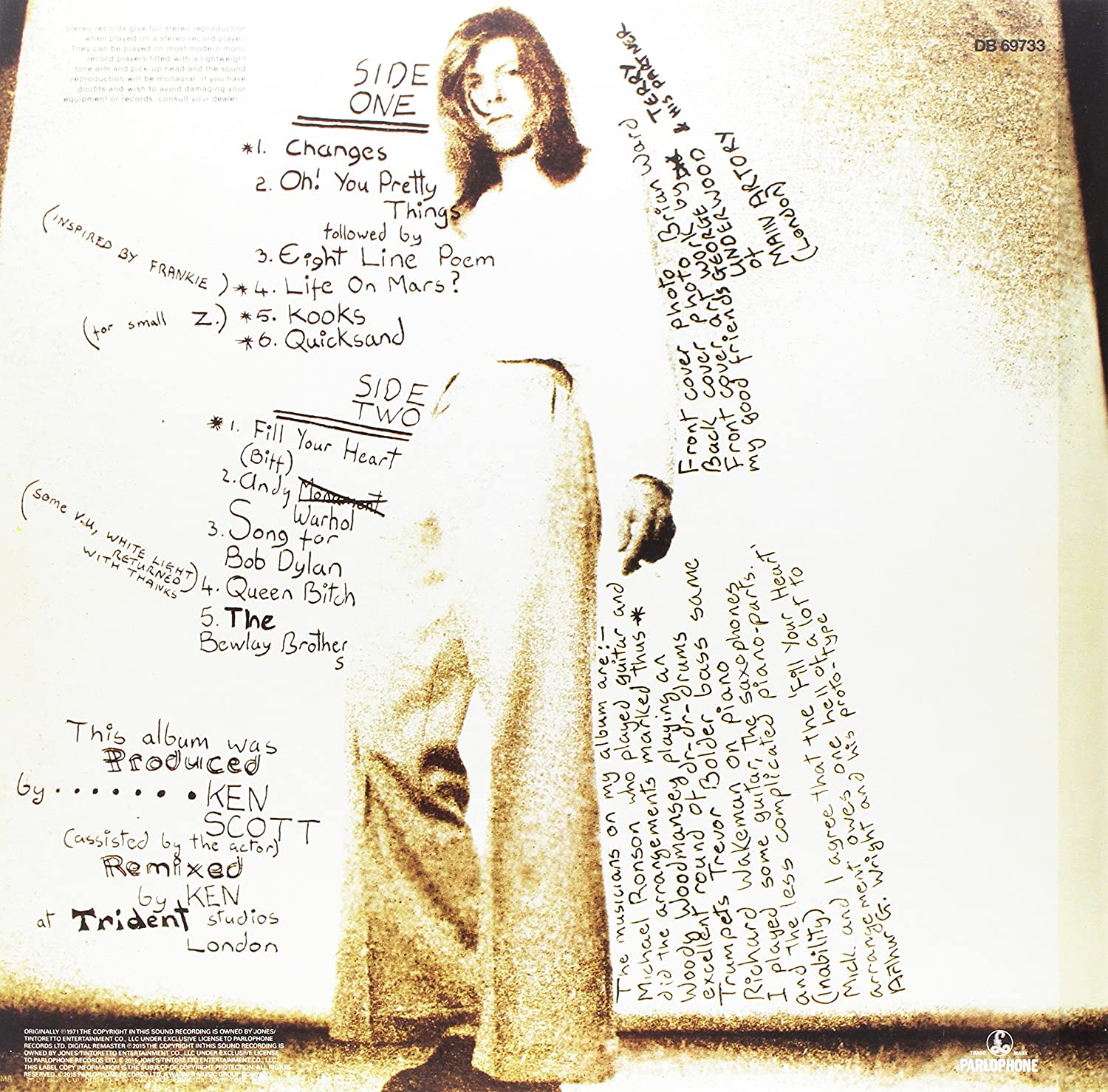 David Bowie. Hunky Dory (LP) (180g) — изображение 2