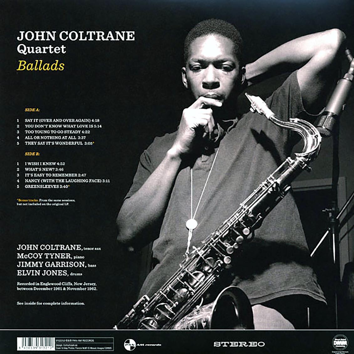 The John Coltrane Quartet. Ballads (LP) — изображение 2