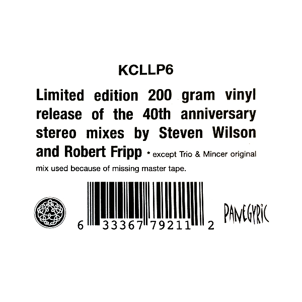 King Crimson. Starless And Bible Black (LP) 200g, Gatefold, Limited Edition — изображение 2