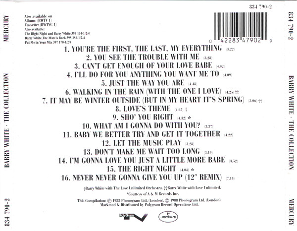 Barry White. The Collection (CD) (Remastered) — изображение 2