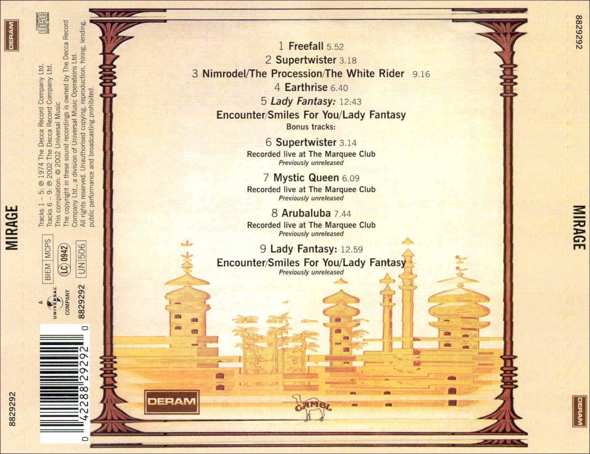 Camel. Mirage (CD) (Remastered) — изображение 2