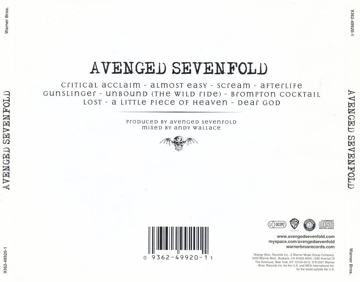 Avenged Sevenfold. Avenged Sevenfold (CD) — изображение 2