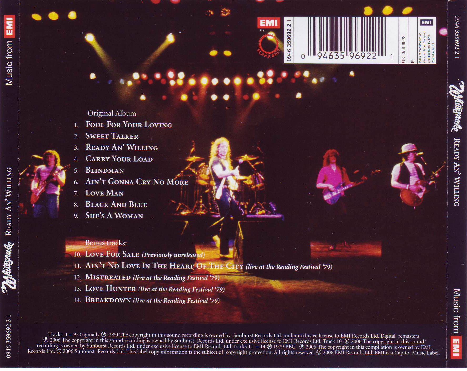 Whitesnake. Ready An' Willing (CD) (Remastered) — изображение 2