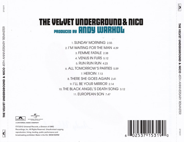 The Velvet Underground & Nico (45th Anniversary Remaster) (CD) (Remastered) — изображение 2