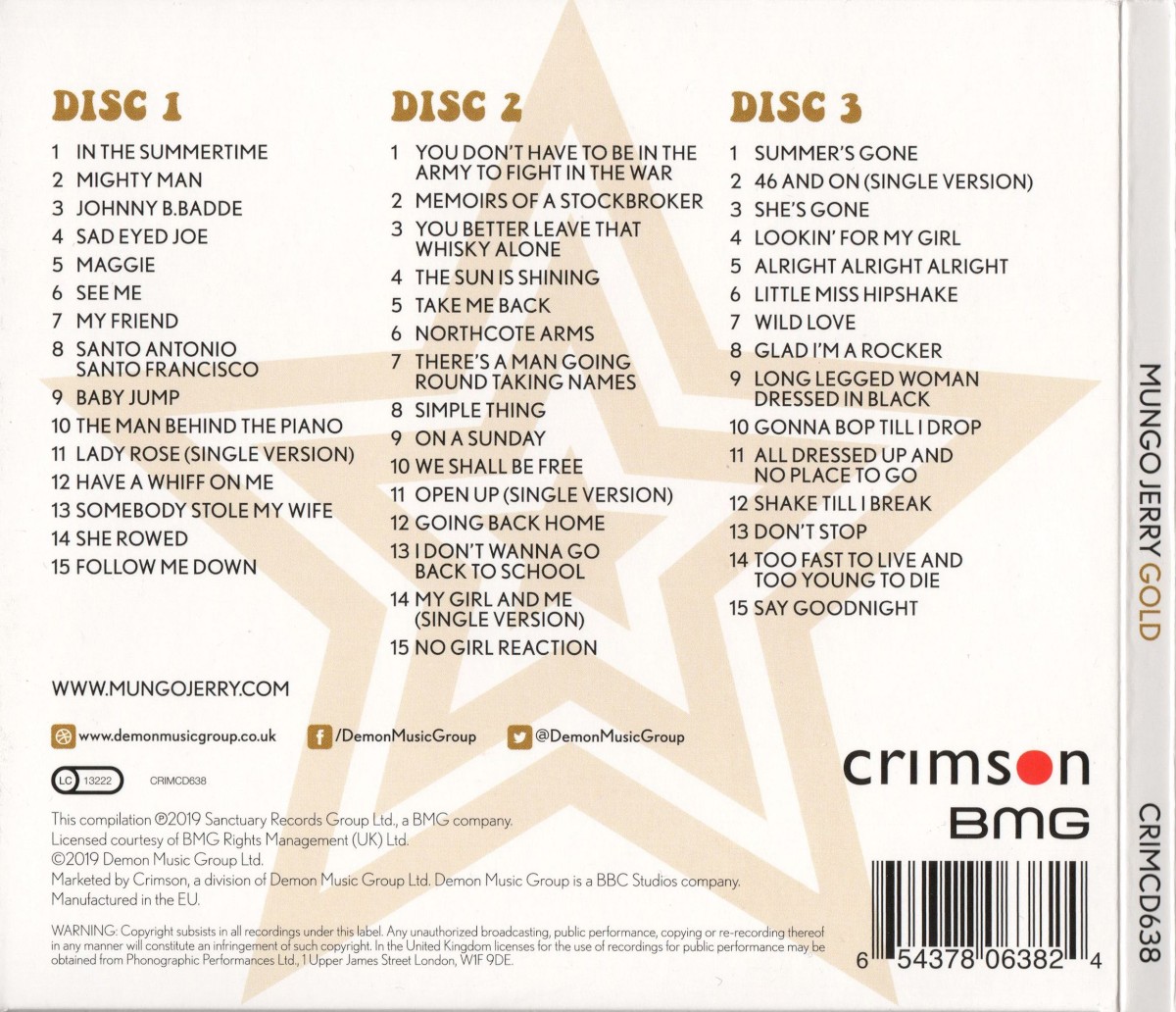 Mungo Jerry. Gold (3CD) — изображение 2