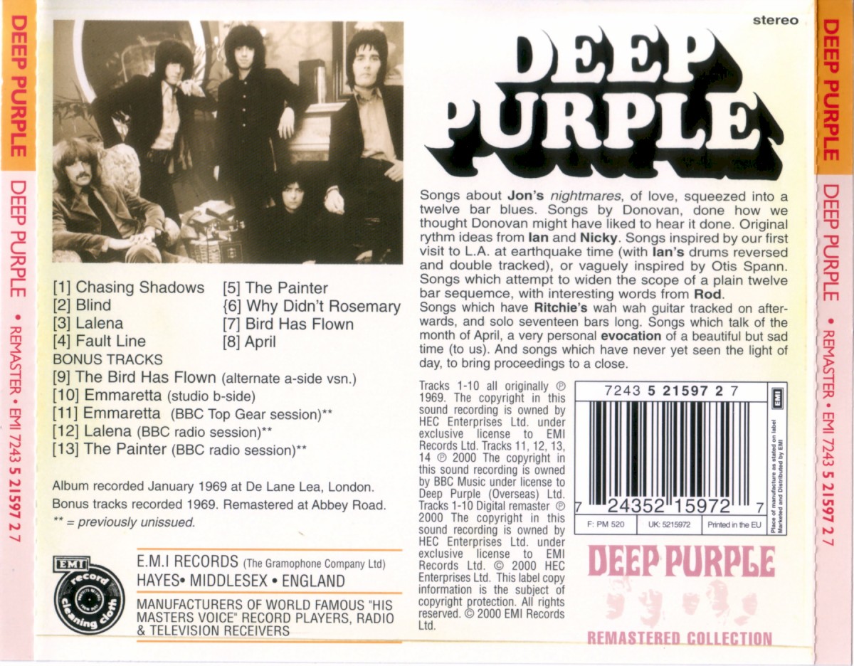 Deep Purple. Deep Purple (CD) (Remastered) — изображение 2