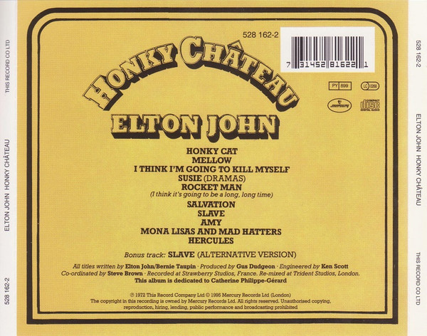 Elton John. Honky Château (CD) (Remastered) — изображение 2