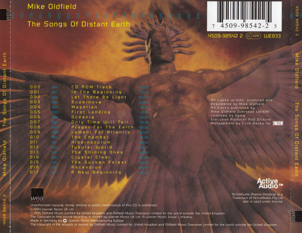 Mike Oldfield. The Songs Of Distant Earth (CD) — изображение 2