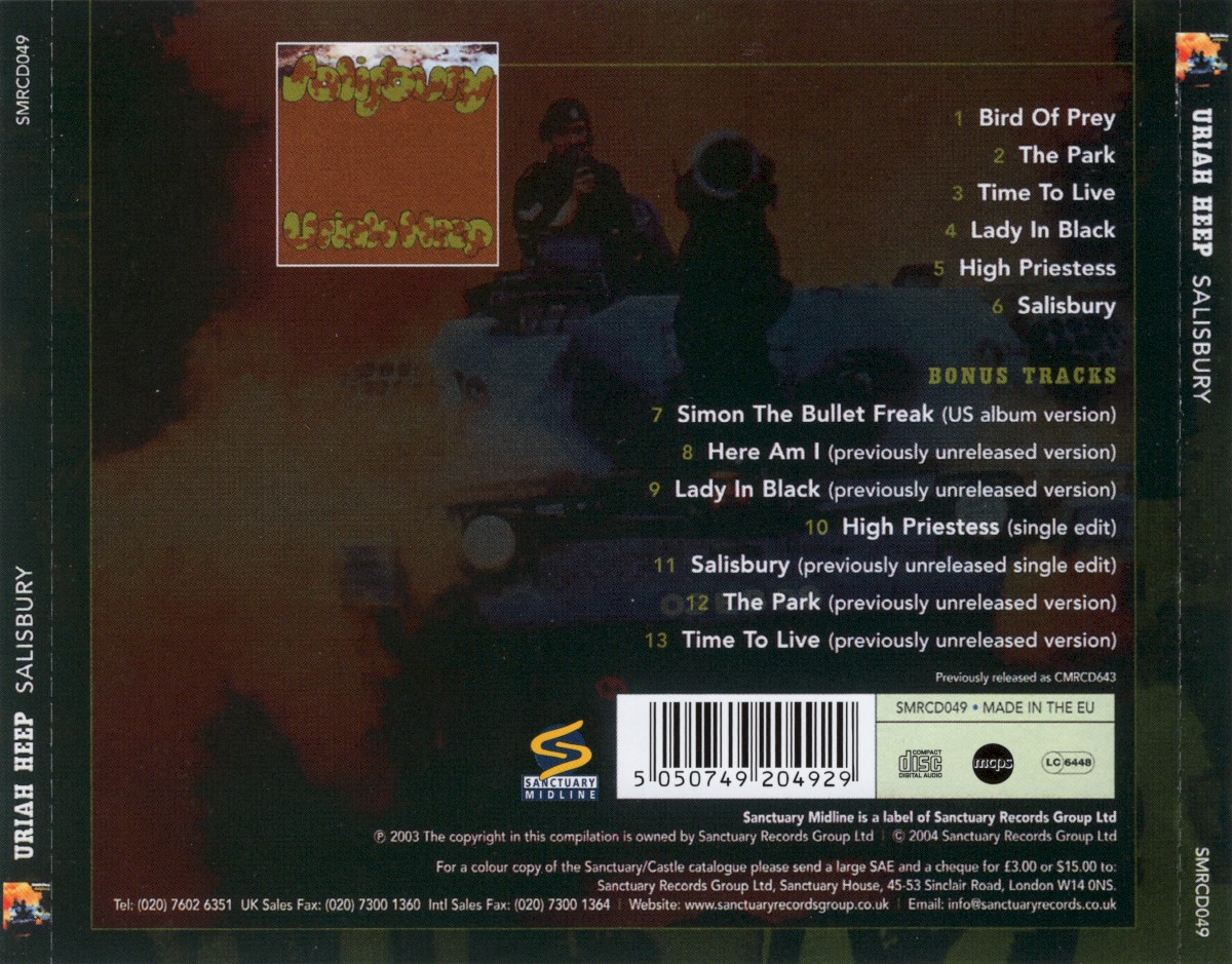 Uriah Heep. Salisbury (CD) (Remastered) — изображение 2