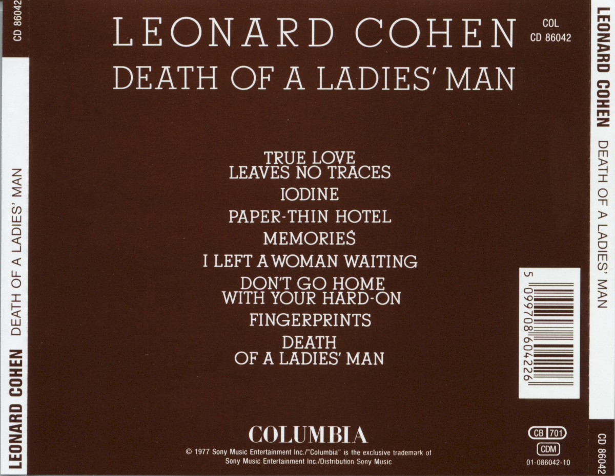 Leonard Cohen. Death Of A Ladies' Man (CD) — изображение 2