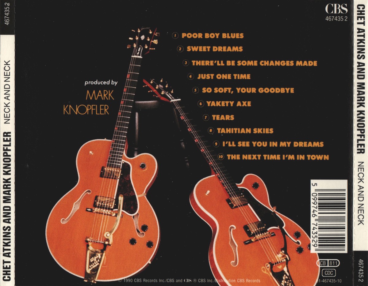Chet Atkins / Mark Knopfler. Neck And Neck (CD) — изображение 2